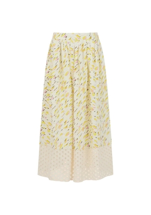 Marni Brushstroke abstract print skirt - White