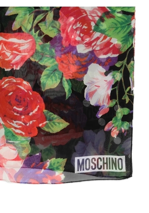 Moschino floral-print silk scarf - Black