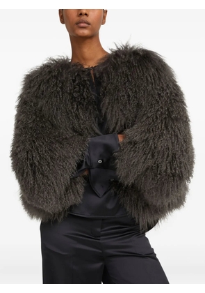 Yves Salomon short shearling jacket - Grey