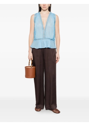 Forte Forte lace-panel top - Blue