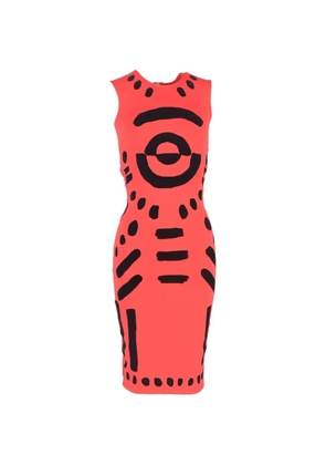 Alexander McQueen Pre-Owned velour patterned midi dress - Red