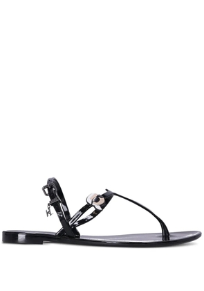 Karl Lagerfeld Ikonik Karl NFT patent-finish sandals - Black
