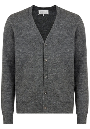 Maison Margiela elbow-patch fine-knit cardigan - Grey