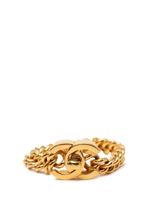 CHANEL Pre-Owned 1996 Gold Plated CC Turnlock Chain Bracelet costume bracelet