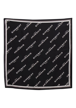 Givenchy logo-pattern silk scarf - Black