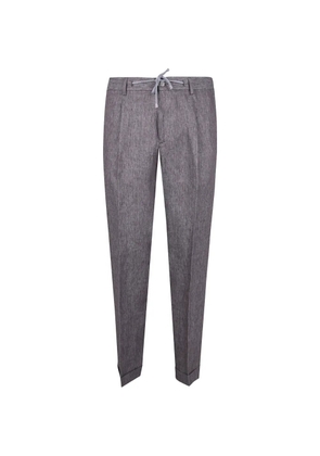 Barba drawstring pleated trousers - Grey