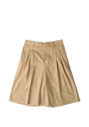 AMI Paris wide leg pleated shorts - Neutrals