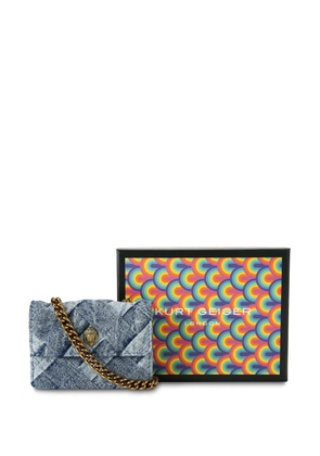 Kurt Geiger London micro Kensington quilted-denim crossbody bag - Blue