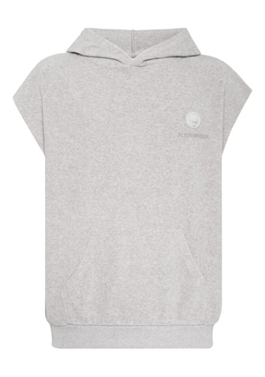 Plein Sport logo-patch sleeveless hoodie - Grey