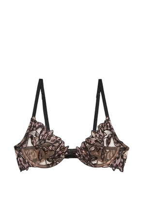 Fleur Du Mal Lily embroidery demi bra - Black