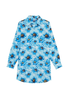 Vilebrequin long-sleeves floral shirt mini dress - Blue