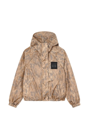 GANNI logo-patch bomber jacket - Neutrals