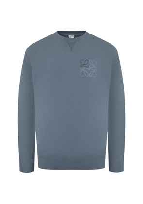 LOEWE anagram-detail cotton sweatshirt - Blue