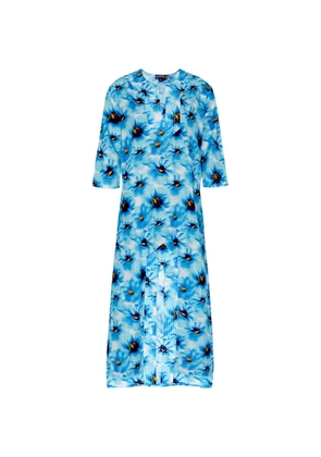 Vilebrequin stitched-panel floral Kaftan - Blue