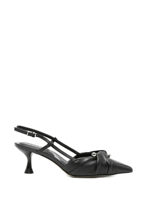 APEPAZZA Glow knotted leather pumps - Black