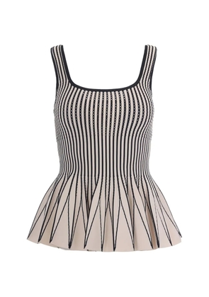 Elisabetta Franchi pleated square neck top - Neutrals