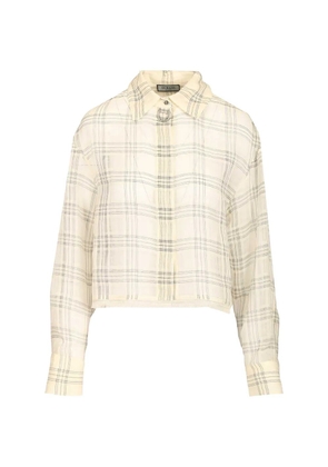 Durazzi Milano plaid raw-hem shirt - Neutrals