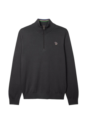 PS Paul Smith zip Zebra-logo cotton sweater - Grey