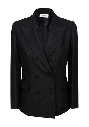 SAULINA double-breasted flap-pocket blazer - Blue