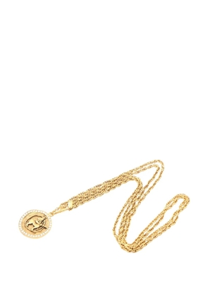 CHANEL Pre-Owned 1984 CC Gold Plated Centaur Medallion Pendant Necklace costume necklace