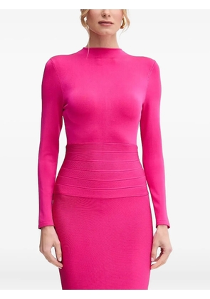 Hervé Léger Freya long-sleeve midi dress - Pink