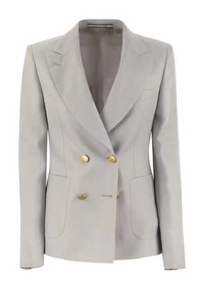 Tagliatore double-breasted linen blazer - Grey