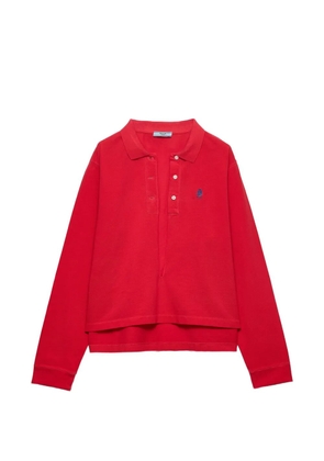 Prada long-sleeved cotton piqué polo shirt - Red