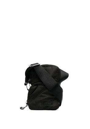 GANNI quilted tech crossbody bag - Black