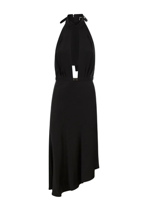 Elisabetta Franchi asymmetric scarf midi dress - Black