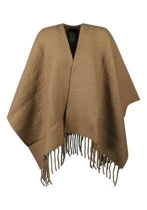 Fabiana Filippi fringed-hem wool poncho - Brown