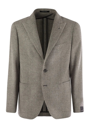 Tagliatore herringbone-pattern blazer - Grey