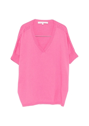 absolut cashmere Alyssa V-neck pointelle top - Pink