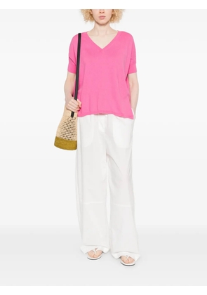 absolut cashmere Alyssa V-neck pointelle top - Pink