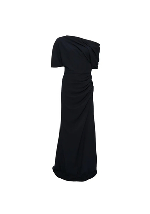 Amsale pebble crepe slouch maxi dress - Blue