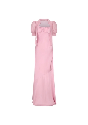 Alessandra Rich short-sleeve georgette maxi dress - Pink