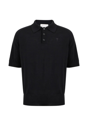 AMI Paris logo-embroidered polo shirt - Black