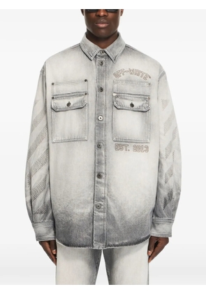 Off-White Diagonal Embroidery faded overshirt - Grey