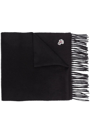 PS Paul Smith signature-zebra fringed scarf - Black