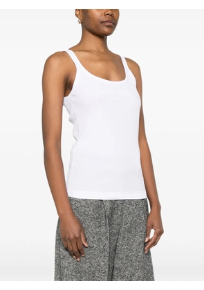 Dolce & Gabbana ribbed tank top with embroidery - White