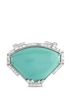 LB Exclusive diamond turquoise brooch - Silver