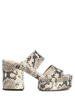 Chloé 110mm leather snakeskin sandals - Brown