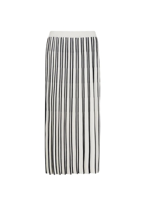Gran Sasso striped midi skirt - White