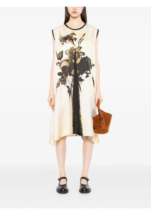 IA LONDON Midi floral print dress - Neutrals