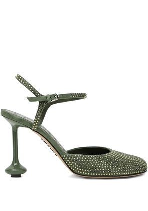 LOEWE 90mm Toy crystal-embellished pumps - Green