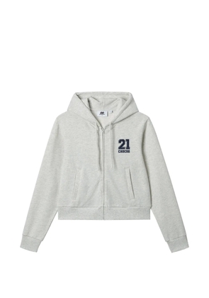 CHOCOOLATE zip hooded knitwear - Grey