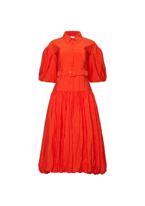 Cinq A Sept Daliah belted balloon-sleeve midi dress - Red