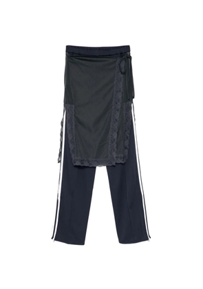 pushBUTTON lace-embellished trousers - Blue