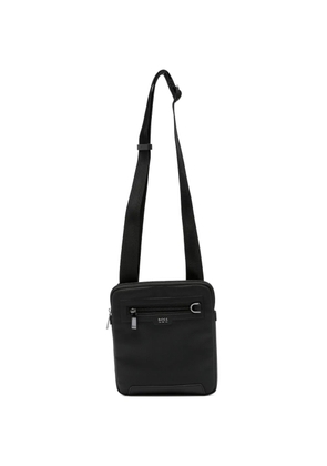 BOSS logo-plaque messenger bag - Black