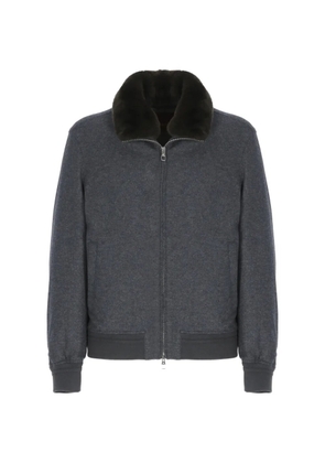 Montecore faux-fur collar zip jacket - Grey