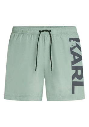 Karl Lagerfeld logo-print swim shorts - Green